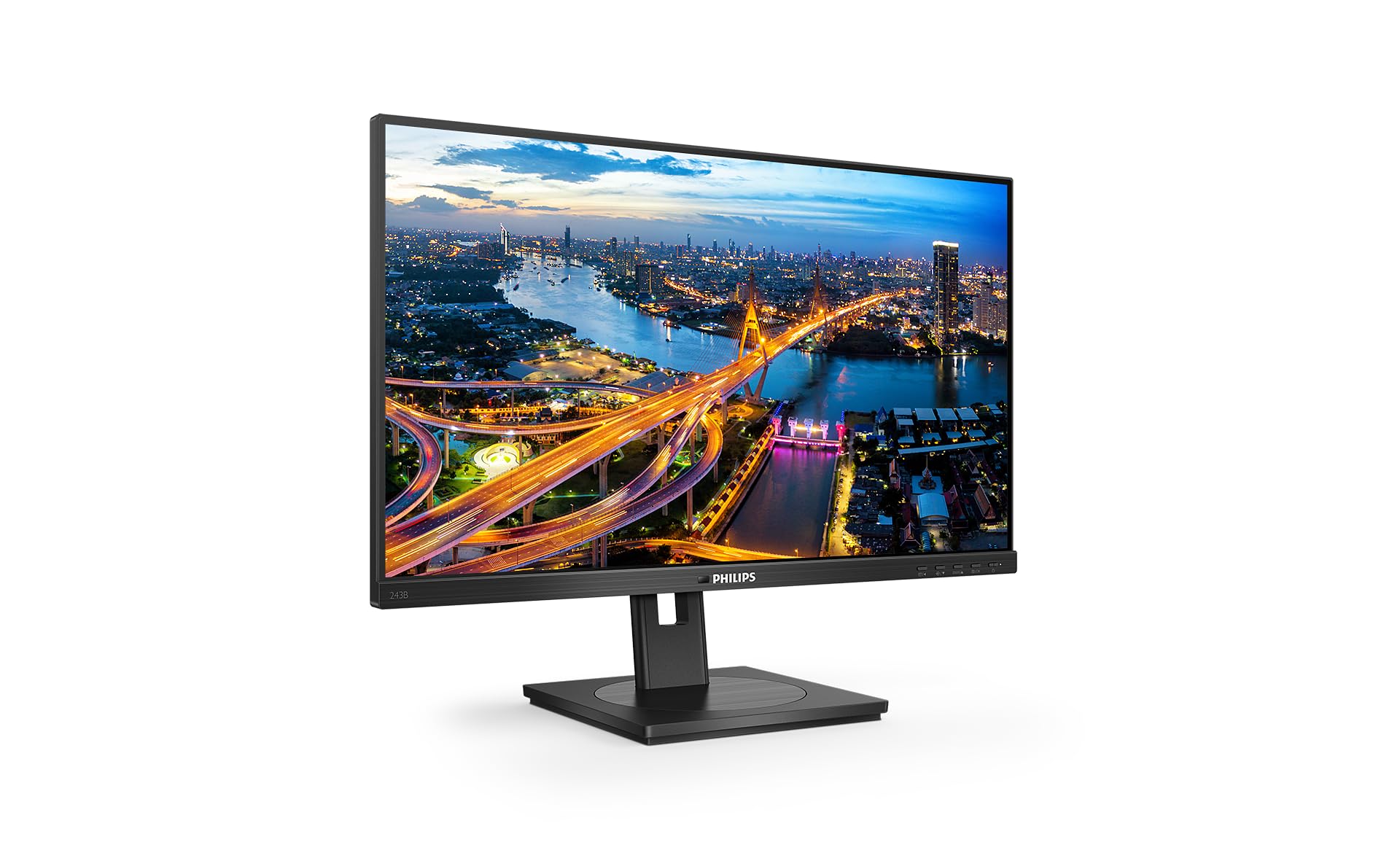 Philips 243B1-24 Inch FHD Monitor, 75Hz, 4ms, IPS, USB-C Dock, Speakers, Height adjust, FlickerFree (1920 x 1080, 250 cd/m², HDMI/DP/USB-C)