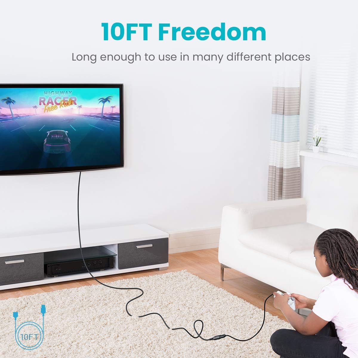 10FT USB 3.0 Extension Cable Type A Male to Female Extension Cord AINOPE Durable Braided Material High Data Transfer Compatible with USB Keyboard,Mouse,Flash Drive, Hard Drive,Printer-Black: Industrial & Scientific
