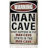 MOLESS 'What Happens Here, Stays Here!' Funny Man Cave Decor for Men | 12x8″ Durable Vintage Metal Man Cave Signs Wall Decorations for Basement/Garage/Mancave, 2357