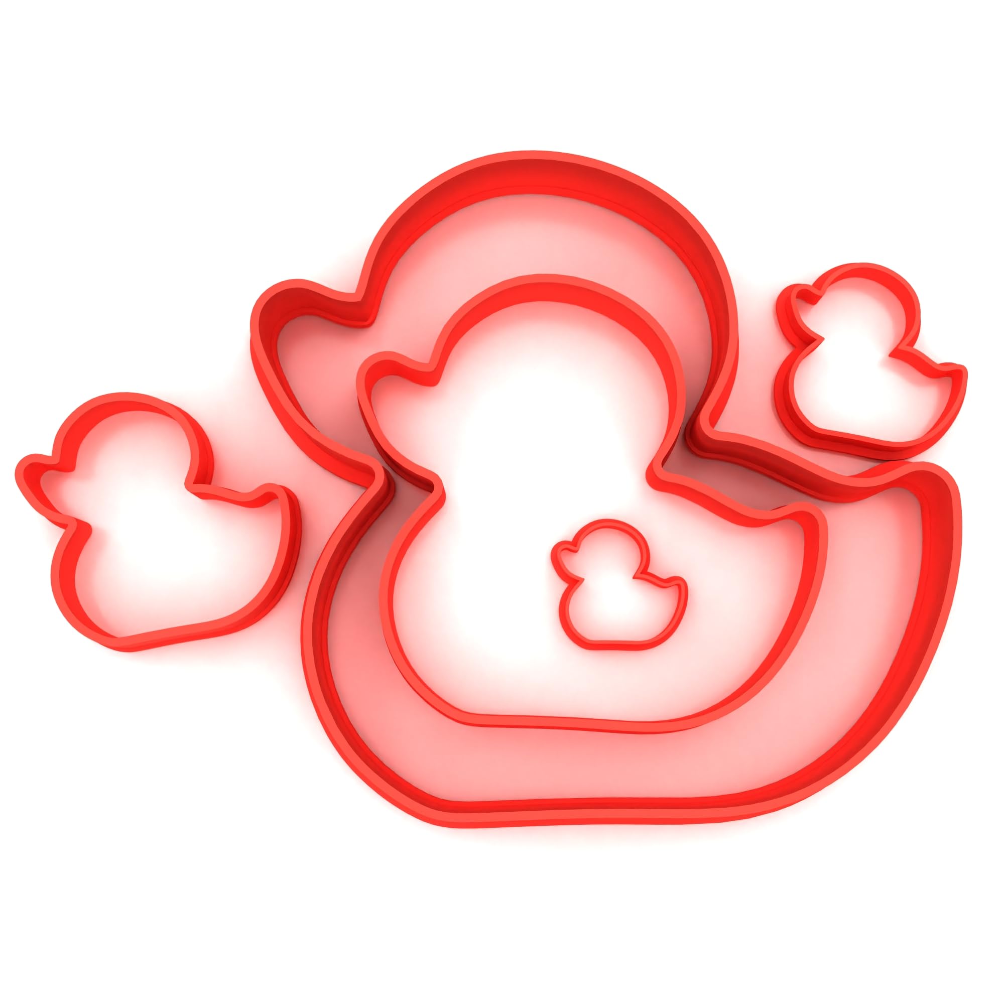 Custom Cutters Duck Shape Cutters | Set of 5 Plastic Cutter for Baking, Fondant, Clay, Pastry, Icing, Jewellery (1.5/2/3/5/8CM)