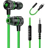 Gaming Earbuds Wired, USB C &amp; 3.5mm Dual Plug in Ear Headphones with Mic and Volume Control for Small Ears, Stereo Bass Noise Isolating Earphones for PC/PS4/PS5/Xbox Series/Switch/Sleep/Sport/Workout