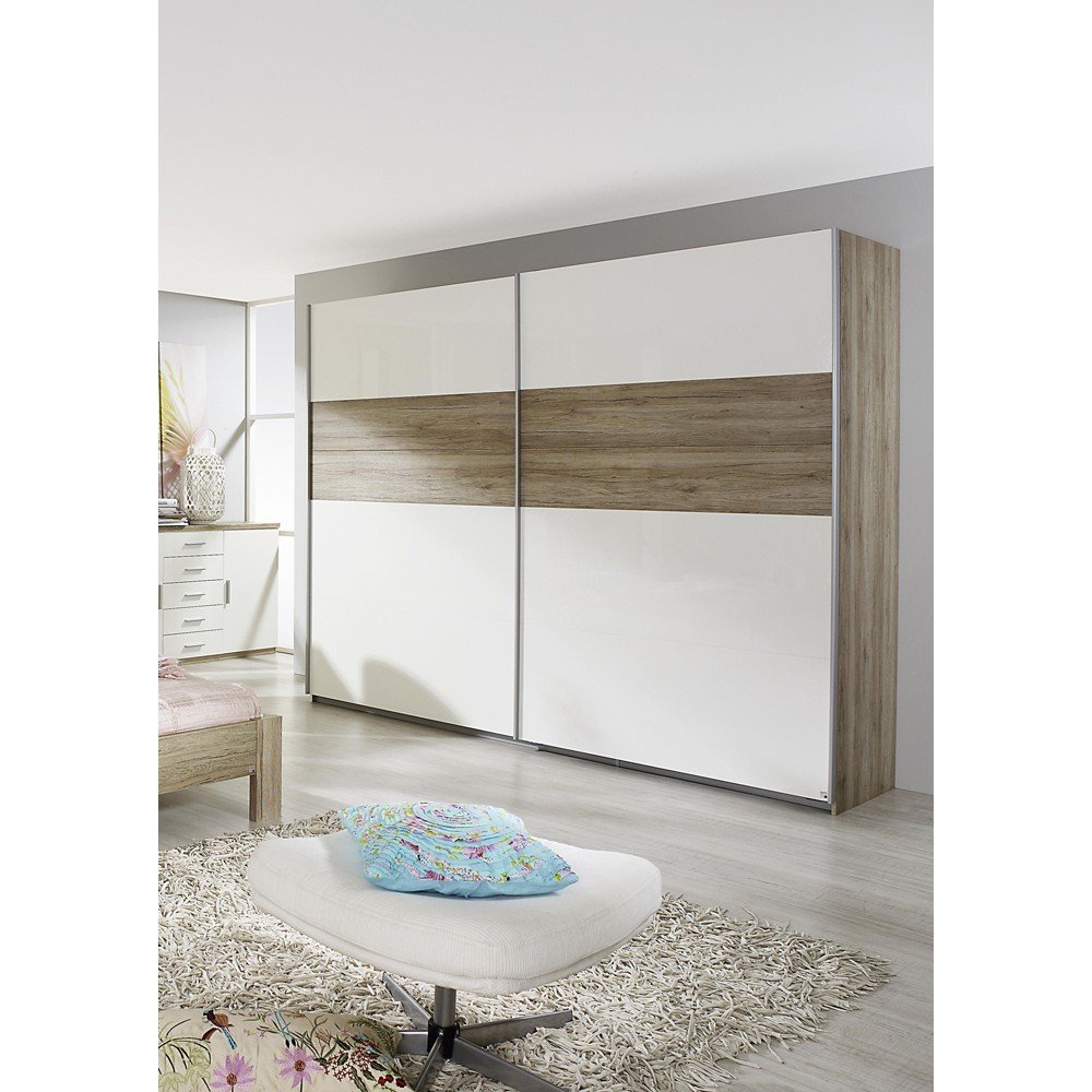 Rauch Gliding Door Cabinet Granada Sanremo Oak Effect High Gloss