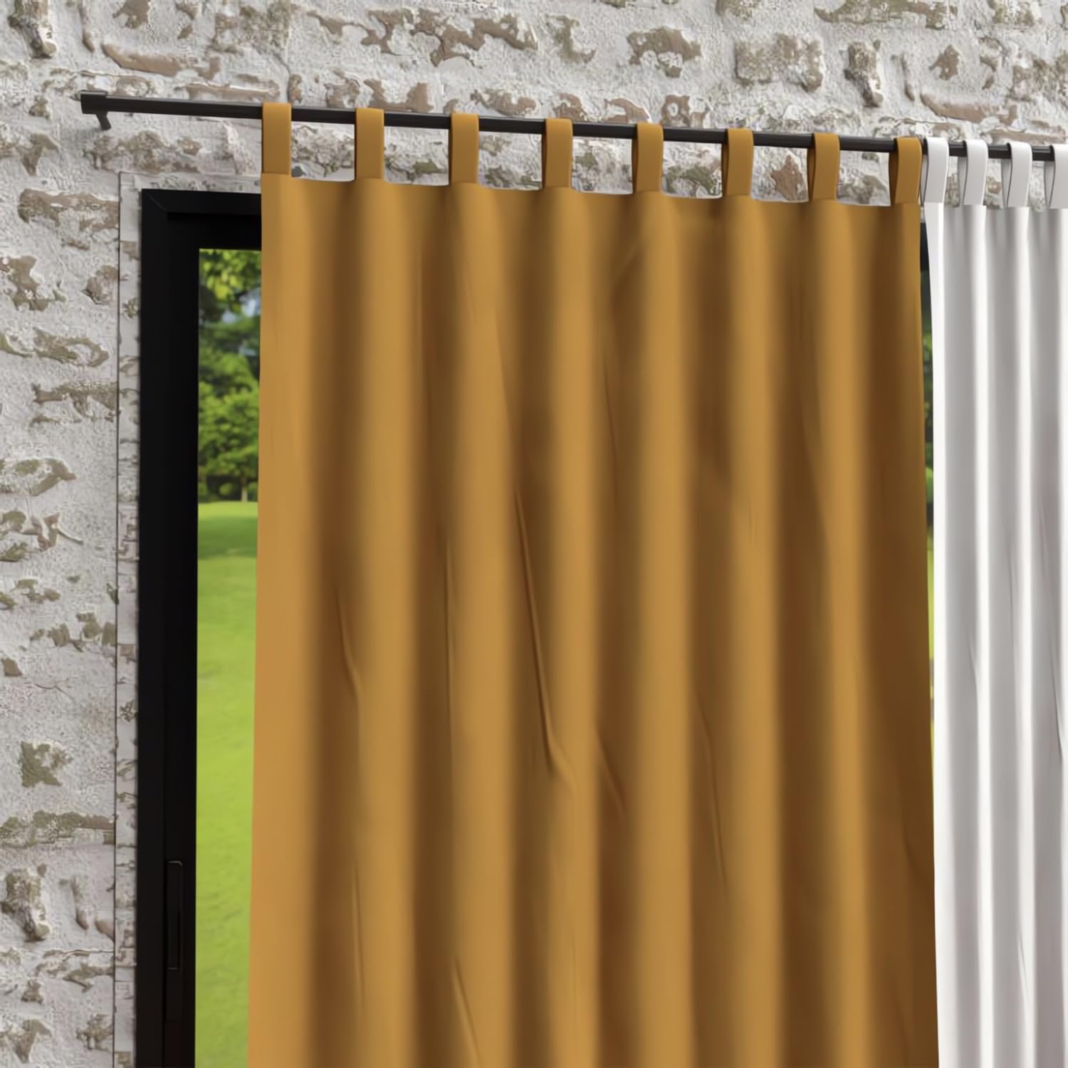 Soleil d'ocre Mustard Curtains and Curtains 135 x 250 cm