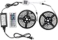 WenTop Led Strip Lights Kit SMD 5050 Waterproof 32.8 Ft (10M) 300leds RGB 30leds/m with 44key Ir Controller and Plug-in Power Supply for Pool, Car, Truck, Camper,Boat,Kichen Counter and More