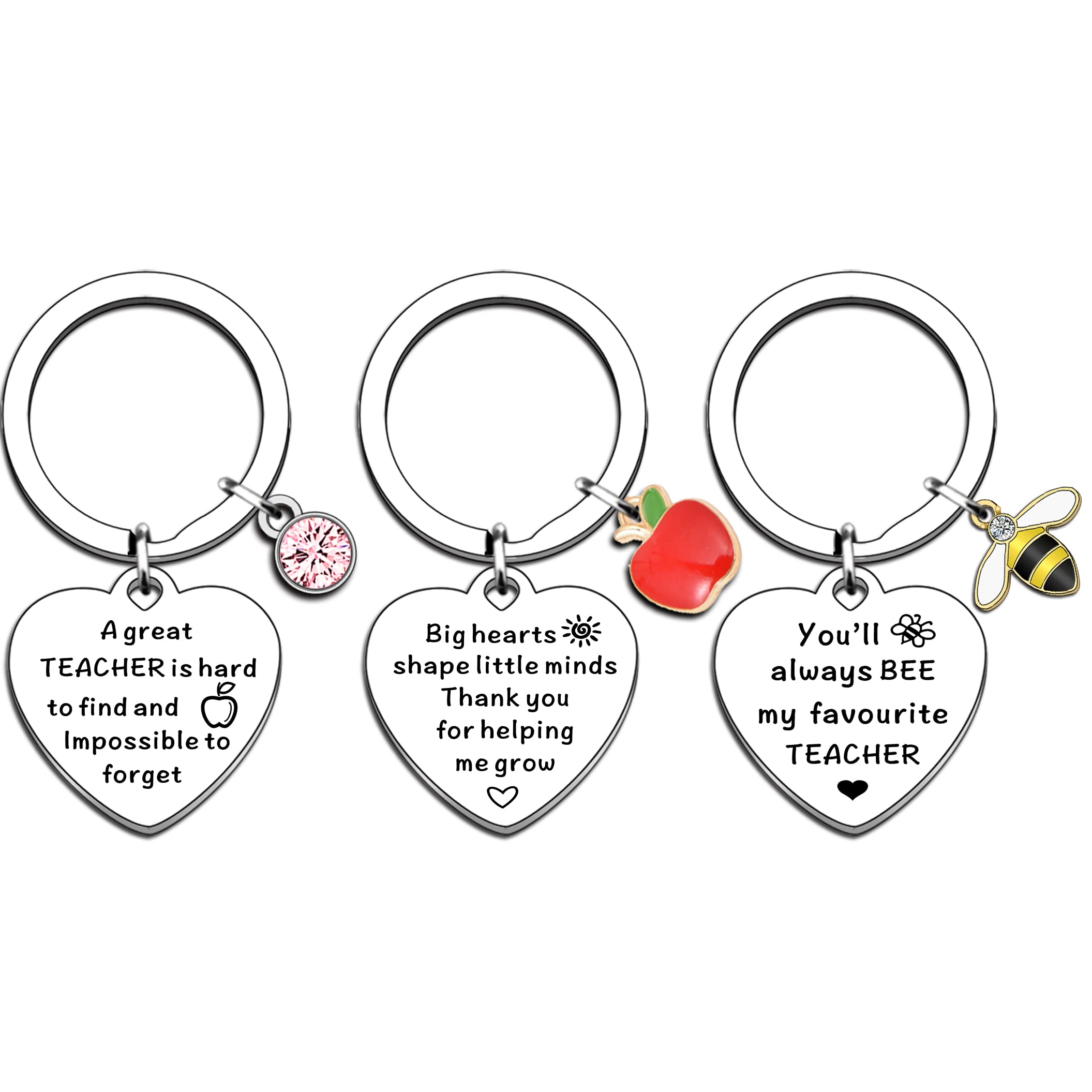 JMIMO Teacher Gifts Thank You Teacher Gifts for Women Appreciation Keyring Present(3 PCS)