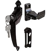 Prime-Line 1-3/4", Black, Colonial Push Button Lock w/Key (Single Pack) | Colonial Style, With Key