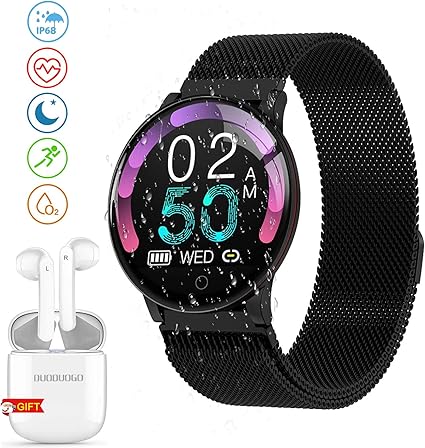 GOWIN Smartwatch, Reloj Inteligente y Auriculares Bluetooth, IP68 ...