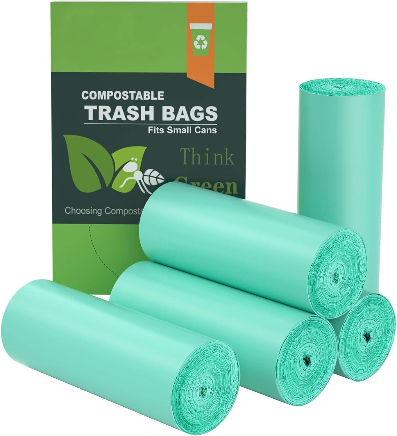 Photo 1 of 200 Counts AYOTEE Mini Trash Bags,1.2 Gallon Small Compostable Trash Bags,Strong Unscented Compost Bags, Fit 4.5-5 Liter Trash Can,1-1.5 Gallon