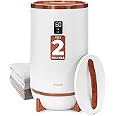 SereneLife Towel Warmer Bucket, with Customized Fragrance for Spa and Bathroom, Luxury Towel Heater Gifts for Him & Her, Auto Shut off, Fits 2 large Towels, Blankets, Bathrobes, PJ's (Cherry)