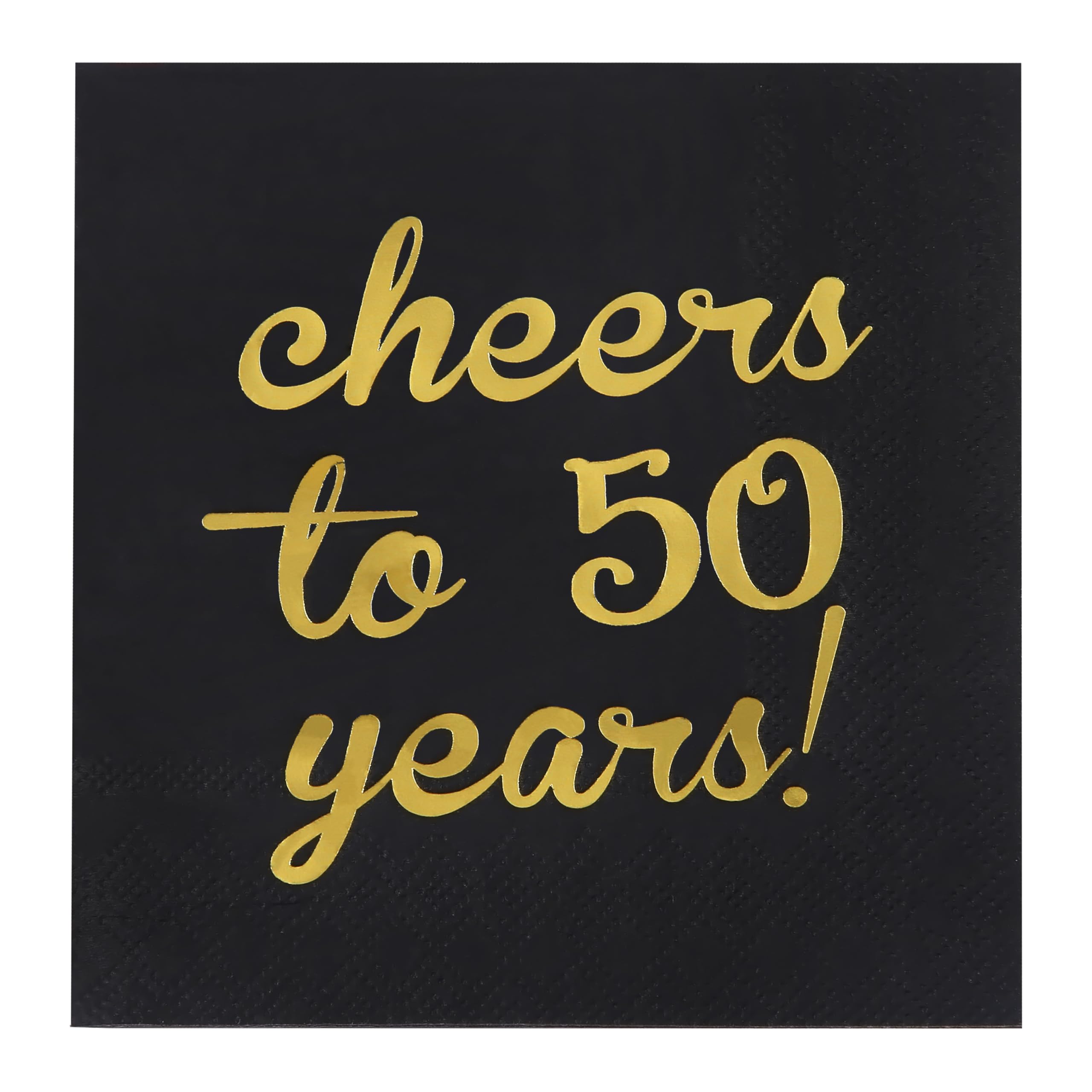 ELCOHO 60 Pack Cocktail Napkins 50th Birthday Decorations Luncheon Napkins for Birthday, Anniversary Party Supplies, Cheers to 50 Years Design, 2 Layers, 5 by 5 Inches (Cheers to 50 Years)