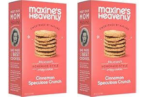 Maxine's Heavenly Crispy Cinnamon Cookies | Low Carb, Low Sugar, Vegan Snacks, Plant Based Snack, Kosher, Gluten Free Snack - Healthy Snacks | 2 Pack = 24 Cookies