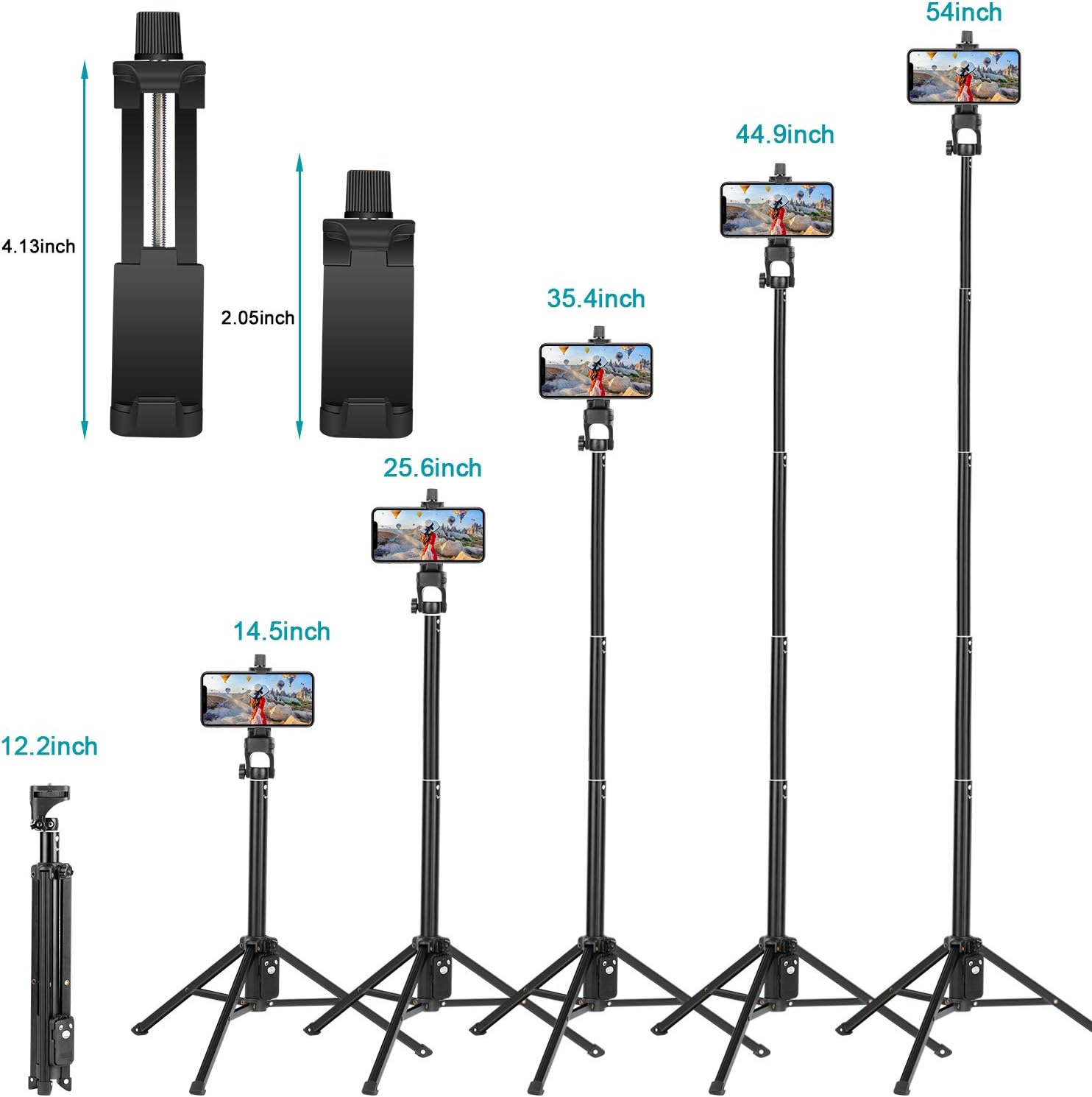 Selfie Stick Tripod, Eocean 54'' Extendable Selfie Stick with Phone Tripod Stand & Wireless Remote for iPhone SE 11 Pro Max X 8 7 6 Galaxy Note 9 Android, Perfect for Live Stream/Vlog, Lightweight