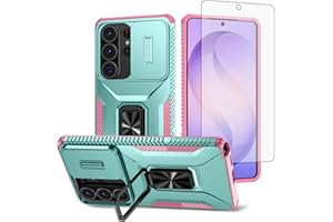 Asuwish Phone Case for Samsung Galaxy S26 Ultra 5G with Slide Camera Cover Tempered Glass Screen Protector Ring Holder Stand 