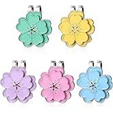 lasuroa 5pcs Magnetic Golf Ball Marker Hat Clip, Flower Shape Strong Magnet Ball Marker Clips Golf Decoration Accessories for Women Men Golfers Gloves Bag Cap (5 Colors)