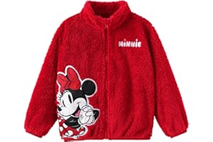 Disney Stitch Frozen Elsa Minnie Mickey Girls/Boys Fleece Jacket Full Zip Sherpa Fuzzy Warm Winter Outwear Coat 2-13 Years