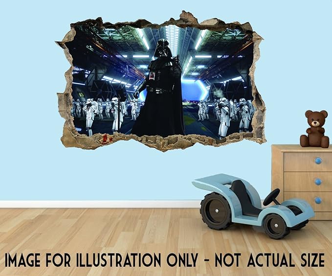 title=Star Wars Darth Vader 3D effetto buco nel muro, vinile adesivo – adatto per