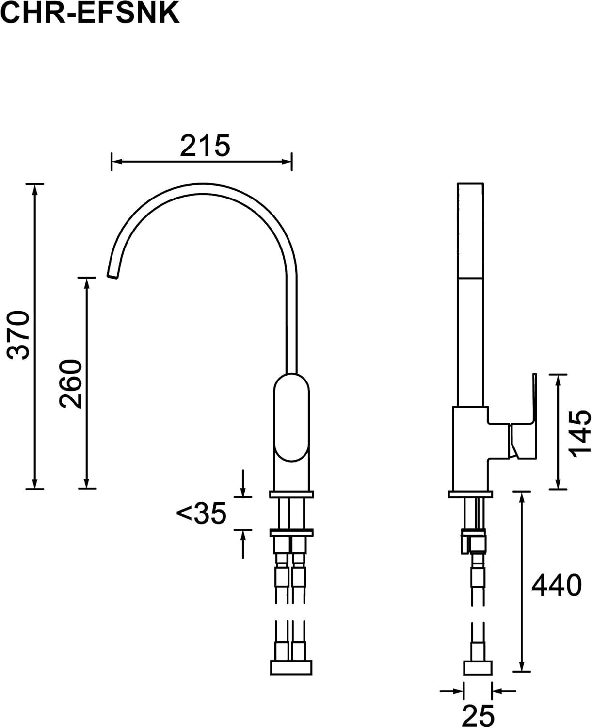 Bristan CHR EFSNK C Cherry Easyfit Kitchen Sink Mixer Tap with Swivel Spout, Chrome BigaMart