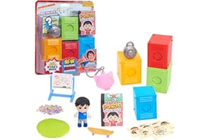 Ryan’s World Stacking Surprise Lockers, 5 Pre-filled Lockers, Includes Figure, Slime, Keychain, Styles May Vary, Kids Toys for Ages 3 Up by Just Play