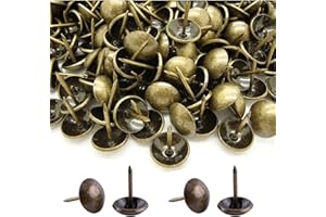 500Pcs Upholstery Tacks, BetterJonny Decorative Furniture Nails Pins Bronze Metal Thumb Tacks for Upholstered Furniture Cork 