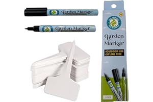 133 Supply 100 Pack T-Type Plant Labels for Seedlings with 2 Pack of Garden Marker Pens (Garden Markers Fade Resistant Plant Markers Outdoor Waterproof Pen Black Permanent Markers Plant Tags)