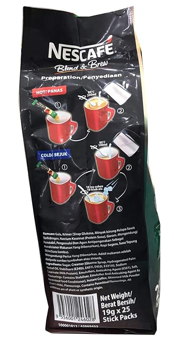 Nestle Nescafe 3 In 1 Rich Blend Brew Instant Coffee 25 Sticks