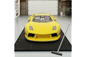 SUNYRISY 7'9" x 16' Containment Garage Floor Mat Under Car, Heavy Duty Waterproof Garage Carpet Floor Protection Non-Slip Parking Mat with Squeegee for Cars SUVs Trucks