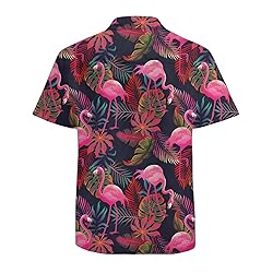 Flamingo Pink Mens Funny Hawaiian Shirts 3D Graphic