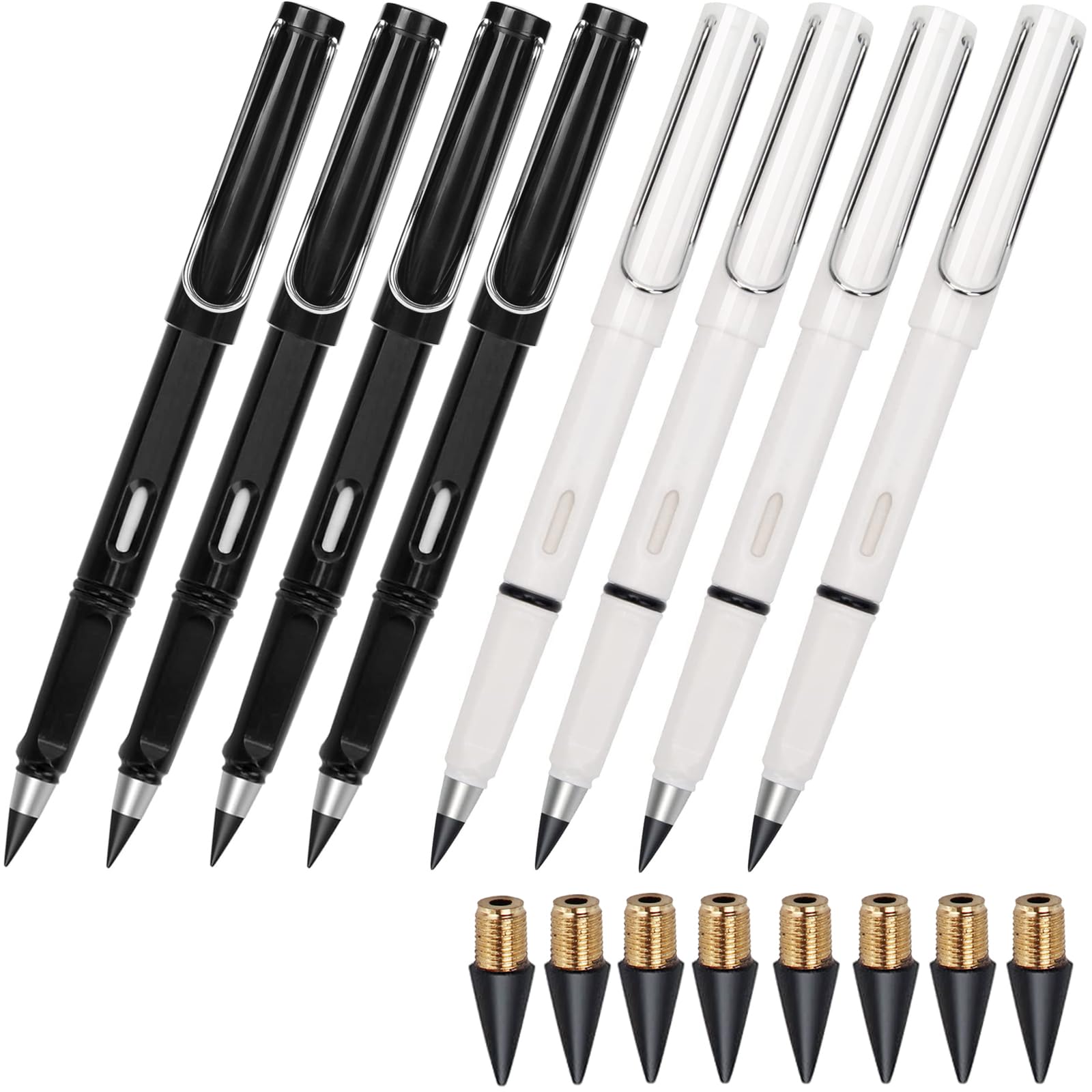 Photo 1 of BFANGZ 8Pcs Infinity Forever Pencil Christmas Gifts - 0.7mm Infinite Everlasting Metal Inkless Pencils Set with Eraser, No Need Sharpened, Replace Mechanical Pen for Sketch, Drawing and Writing