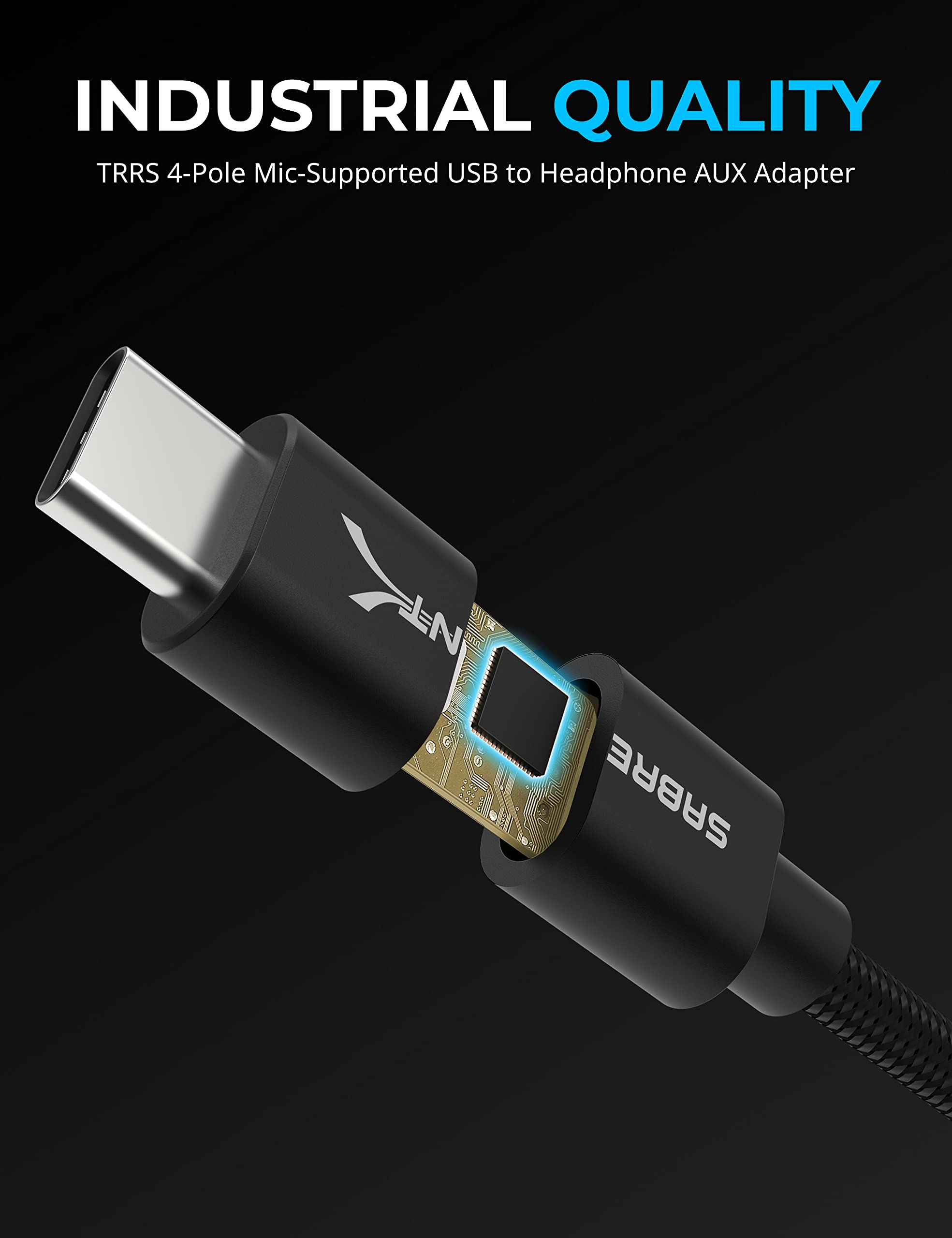 SABRENT USB Type C to 3.5mm Dual Function Audio Jack Active Adapter 20