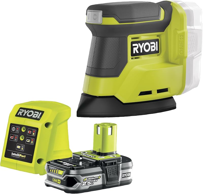 Ryobi 18V ONE+ RPS18-125SA Cordless Palm Sander Kit with 2.5Ah Battery
