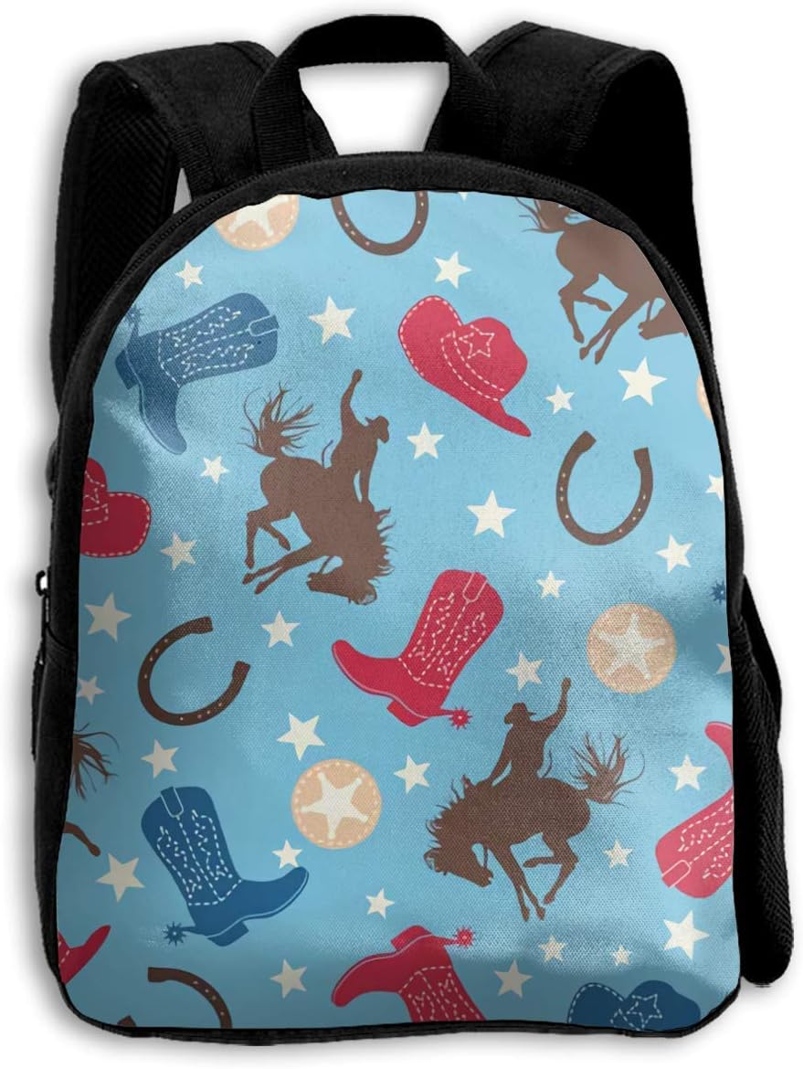 YEGFTSN Cowboy Horse School Backpack Bookbag for Kids Boys