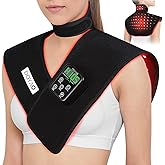 TUOB Red Light Therapy Device for Shoulder and Neck with 6000mAh Battery, Cordless 850nm Near Infrared Light Therapy Wrap for Shoulder Back Benefit for Joint Pain Relief Muscle Relax
