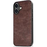 SALAWAT for iPhone 17 Case Slim PU Leather Vintage Shockproof Phone Cover Lightweight Premium Soft TPU Bumper Hard PC Hybrid Protective Case for iPhone 17 6.3 inch 2025 (Dark Brown)