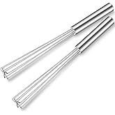 Baderke 2 Pack Espresso Whisk Tool 10.6" Long Handle Mini Whisk for Coffee Stirring Stainless Steel Silver Triangular Design Fit Coffee Chocolate Milk, Mixing Tool for Commercial Home Use