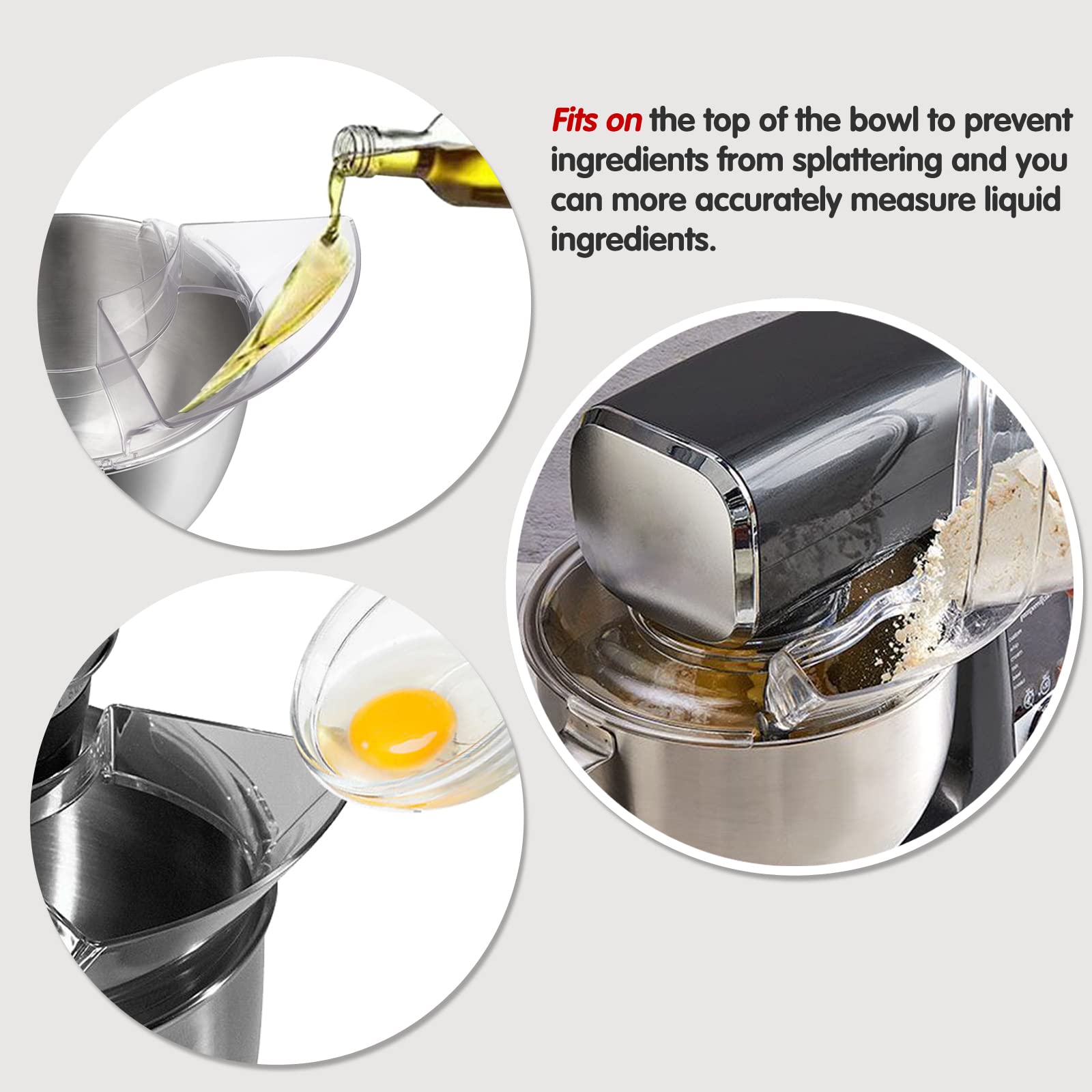Pouring Shield for KitchenAid 4.5 and 5 Quart Tilt-Head Stand Mixers Stainless Steel Bowls ONLY, Secure Fit Splatter Guard, and Flex Edge Beater for KitchenAid 4.5-5Qt Tilt-Head Stand Mixers