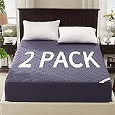 BEDLORE 2 Pack Waterproof Mattress Protector, Full Size Mattress Pad with Deep Pocket 6"-15" Depth, Soft Breathable Bed Mattress Cover for Bedroom, College Dorm (Navy Blue)