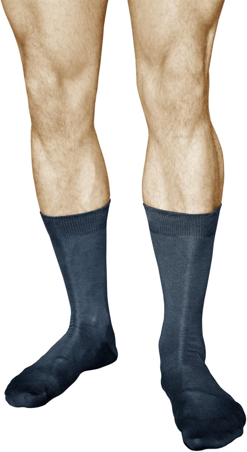 VITSOCKS Men's Quality Cotton Business Dress Socks (3 PAIRS) Durable Mid-calf