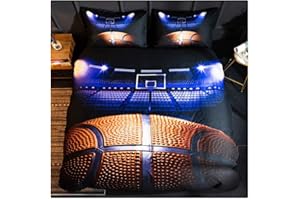 Homebed 3D Sports Basketball Bedding Set for Teen Boys,Duvet Cover Sets with Pillowcases,Full Size 90" X 90",3PCS,1 Duvet Cover+1 Pillow sham