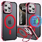 ZOEII 15 ProMax Case for iPhone 15 Pro Max Phone 6.7 Inch, with Stand [Compatible with MagSafe],Military Grade Drop Proof Protection Cover Magnetic Case for iPhone 15 Pro Max,Red