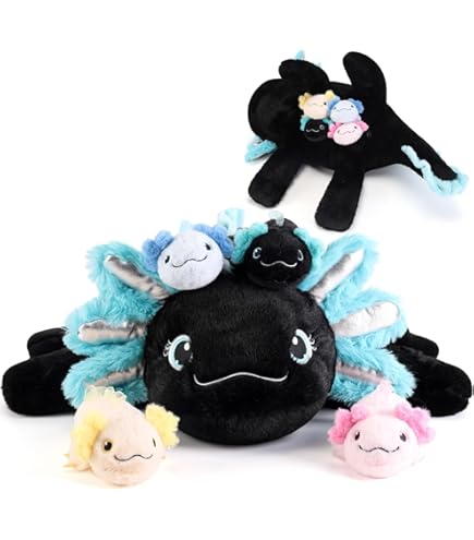 Amazon.com: Wild Republic Pocketkins Eco Axolotl Black, Stuffed