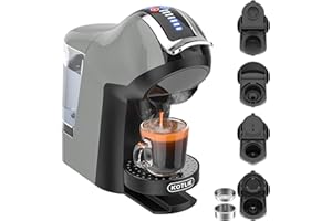 KOTLIE Espresso 5in1 Single Serve Coffee Maker, 19Bar Cappuccino&Latte Maker, Cold&Hot Brewing Coffee Machine for K*cup/NES*presso Original/D*olce G*usto/Ground Coffee/44mm ESE(LightGrey)