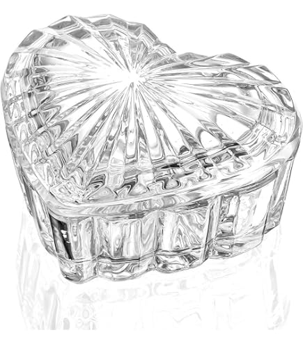 Amazon.com: Gaolinci Crystal Glass Heart-Shaped Storage Box