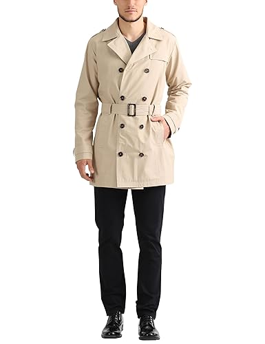 James Tyler Herren Trenchcoat mit Gürtel