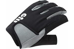 Gill Deckhand Sailing Gloves - Short Finger with 3/4 Length Fingers - 50+ UV Sun Protection & Water Repellent