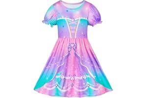 Play Tailor Princess Nightgowns Dresses for Girls Princess Pajamas Sleepwear with Puff Sleeve for Toddler Kids Girl