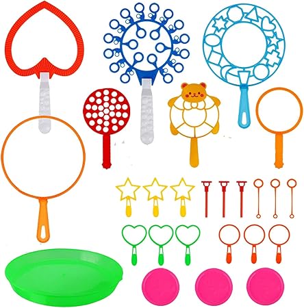 Amazon シャボン玉 おもちゃ 26ピース 巨大しゃぼん玉 バブルマシーン Bacolos Bubbles 子供バブルおもちゃ 大きい スティック 外遊び 水遊び プール アウトドアおもちゃ パーティグッズ 夏祭り イベント用品 子供 誕生日 プレゼント 6歳以上対象 シャボン玉セット