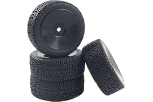 HIRCQOO RC 12mm Hex Hub Wheel Rims & Rubber Tires Compatible with HSP Tamiya HPI Kyosho 1/10 On-Road Touring Car WLtoys 1/14 144001 Traxxas 1/16 Slash RC 1/18 A959B Buggy (Black)