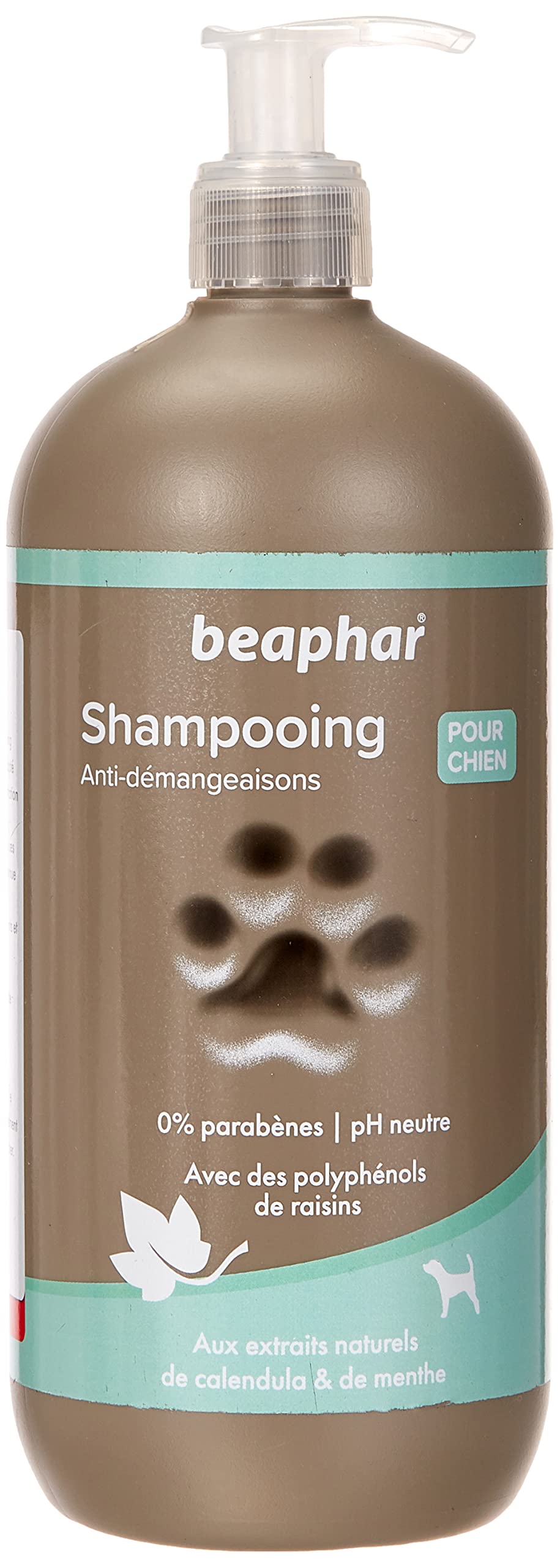 BEAPHAR Anti-Itch Dog Shampoo - With Natural Extracts of Calendula, Mint & Polyphenol Grape - Soothes Itching & Irritation - pH Neutral & Paraben Free - 750ml