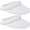 2 Pack Sun Visor Hats Women Men Clip On Wide Brim Visors Hat Outdoor Sports Golf Beach Travel Tennis Caps