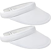2 Pack Sun Visor Hats Women Men Clip On Wide Brim Visors Hat Outdoor Sports Golf Beach Travel Tennis Caps